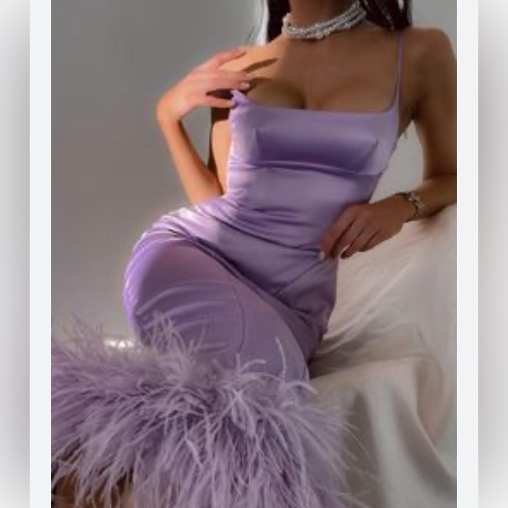 Lilac feather dress